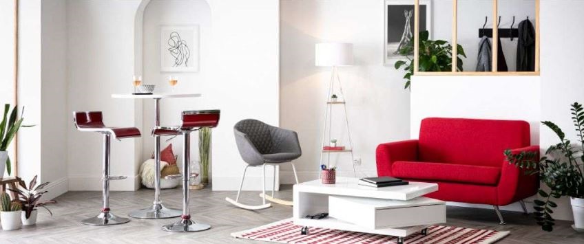 Canapé Design, Rouge Vif, Pour Une Ambiance Pop