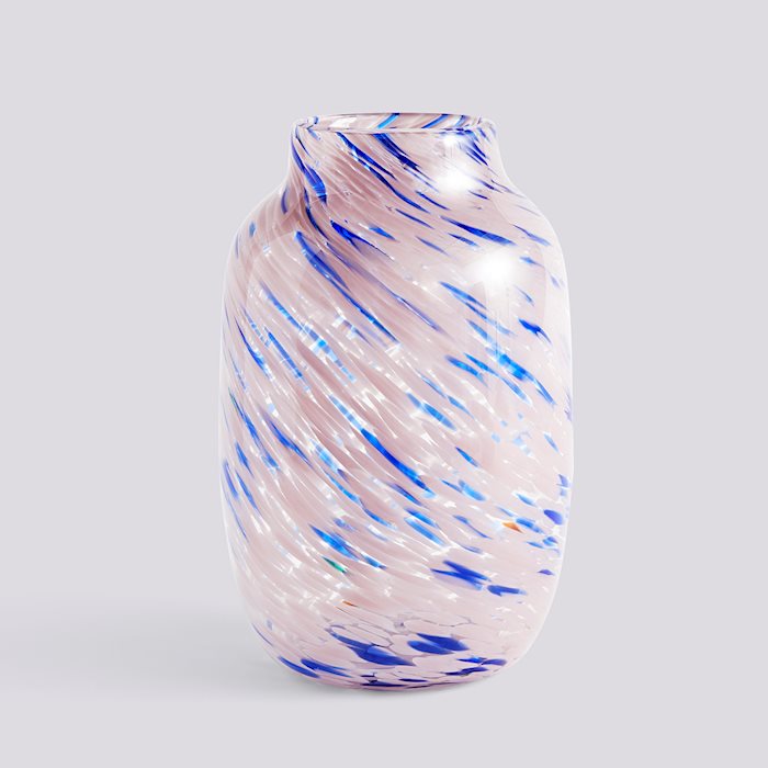Le vase Splash en rose poudré et bleu indigo